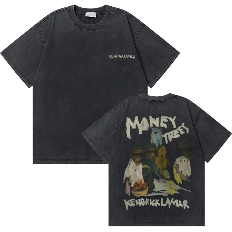씻어 빈티지 랩퍼 Kendrick Lamar Good Kid Money Trees 티셔츠 남성 힙합 레트로 오버 사이즈 Tshirt 남성 패션 트렌드 T 셔츠 title=씻어 빈티지 랩퍼 Kendrick Lamar Good Kid Money Trees 티셔츠 남성 힙합 레트로 오버 사이즈 Tshirt 남성 패션 트렌드 T 셔츠