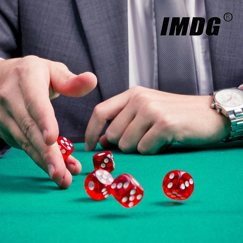 10 개/갑 색상 아크릴 주사위 14mm 투명 라운드 코너 고품질 부티크 게임 주사위