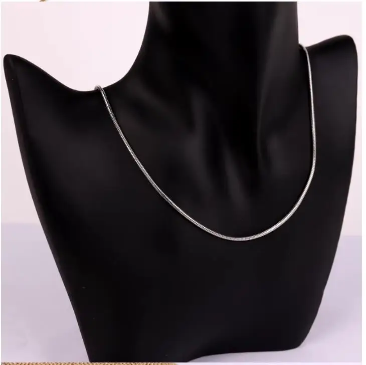 LUXUSTEEL 1pcs 1mm 황금 도금 뱀 체인 목걸이 펜던트에 대한 기본 보석 스테인레스 스틸 목걸이 DIY 초커