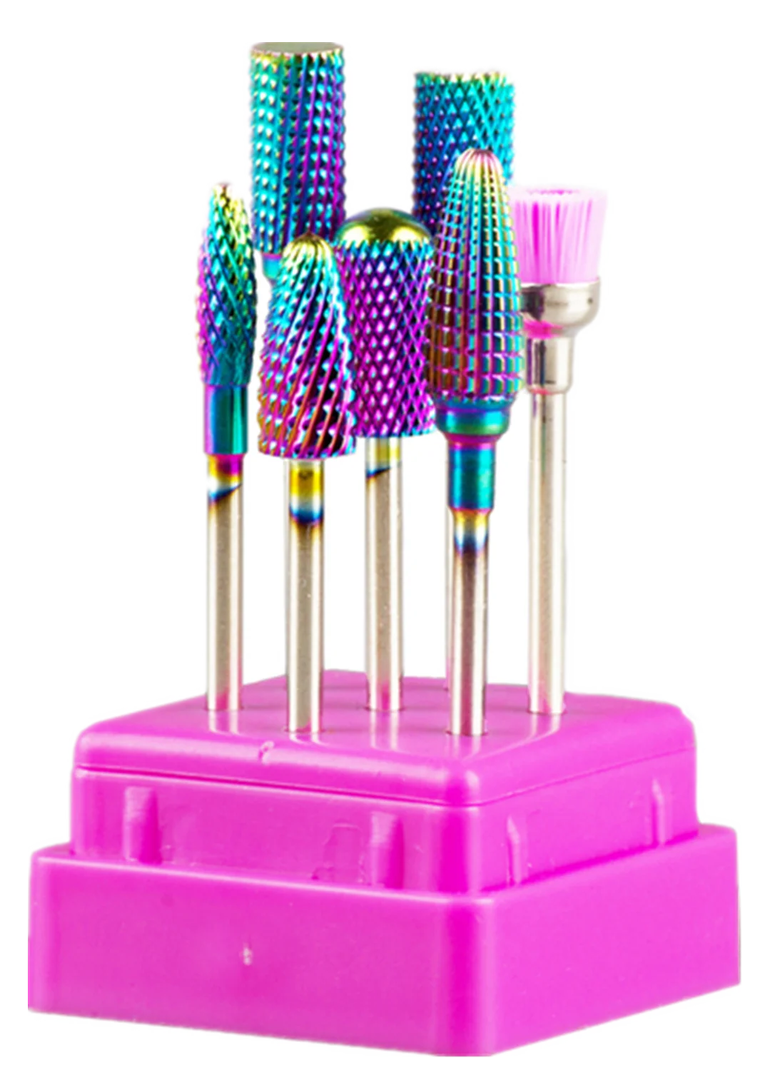 7pcs 네일 아트 텅스텐 강철 밀링 커터 세트 세라믹 네일 드릴 비트 전기 드릴 네일 기계 페디큐어 도구 액세서리