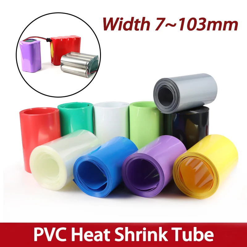1M PVC 다채로운 폭 7~103mm 열 수축 튜브 18650 Lipo 배터리 팩 절연 필름 랩 리튬 케이스 보호 케이블 슬리브 title=1M PVC 다채로운 폭 7~103mm 열 수축 튜브 18650 Lipo 배터리 팩 절연 필름 랩 리튬 케이스 보호 케이블 슬리브