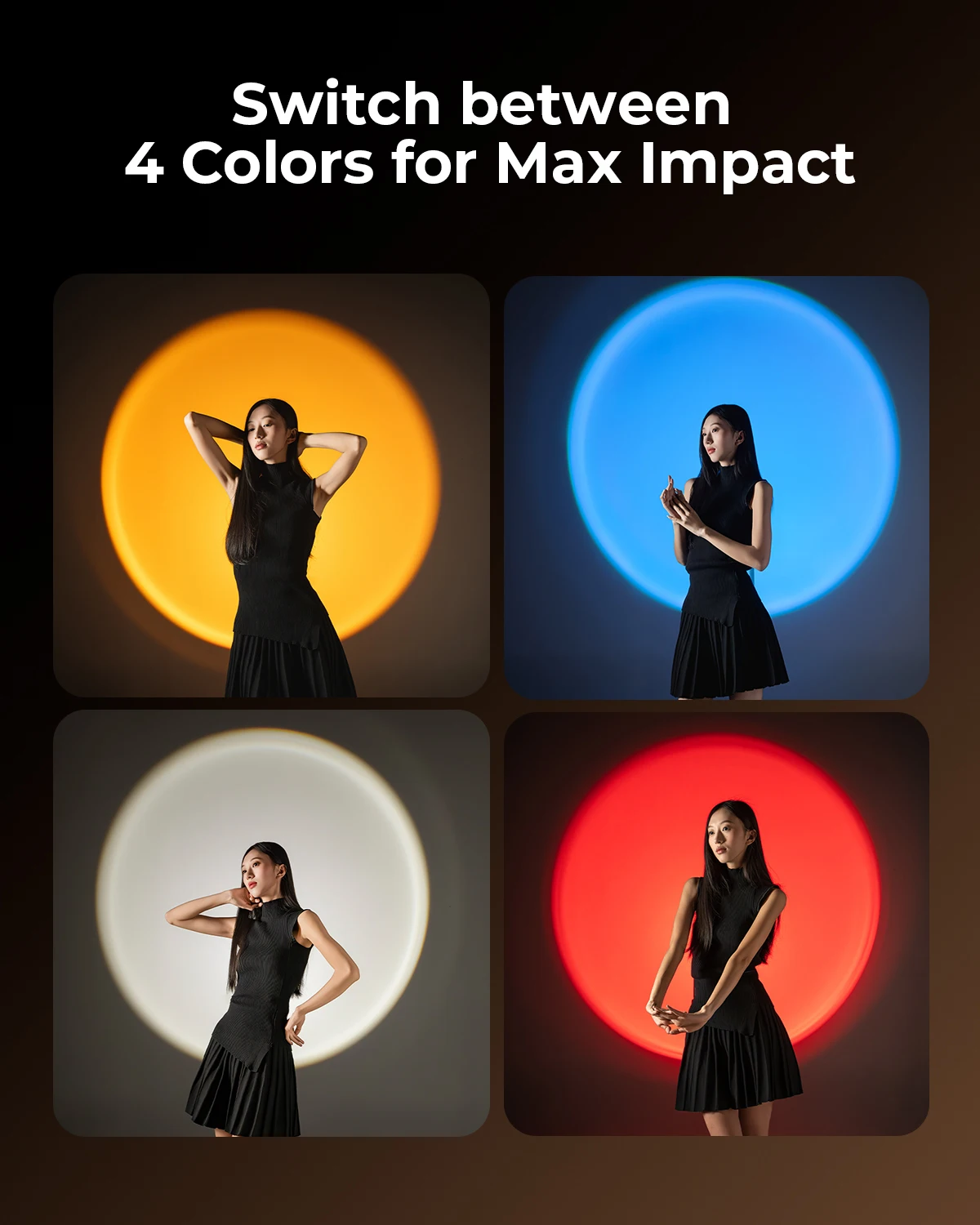 SmallRig RF 10C RGB LED 사진 플래시라이트 7500mAh 4색 필 라이트, 20가지 패턴 조명 필터 포함, 비디오 조명 4634