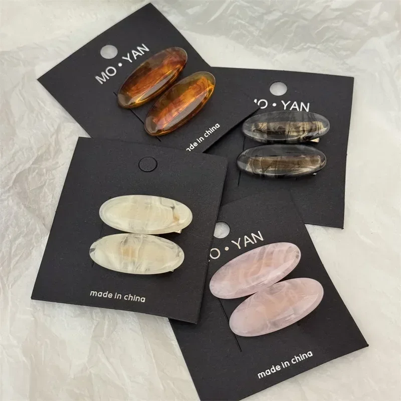 여성용 타원형 아세테이트 앞머리 클립, 귀여운 대비 색상 머리핀, 덕빌 클립, 여아용 헤어 클립, 템퍼러먼트 머리 장식, 헤어 액세서리 title=여성용 타원형 아세테이트 앞머리 클립, 귀여운 대비 색상 머리핀, 덕빌 클립, 여아용 헤어 클립, 템퍼러먼트 머리 장식, 헤어 액세서리 