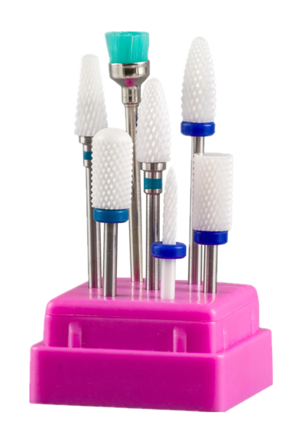 7pcs 네일 아트 텅스텐 강철 밀링 커터 세트 세라믹 네일 드릴 비트 전기 드릴 네일 기계 페디큐어 도구 액세서리