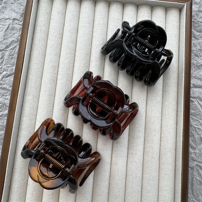 대형 속이 빈 머리 발톱 클립 크랩 클램프 여자 여자 포니 테일 큰 PC 플라스틱 머리핀 머리핀 헤어 액세서리 패션