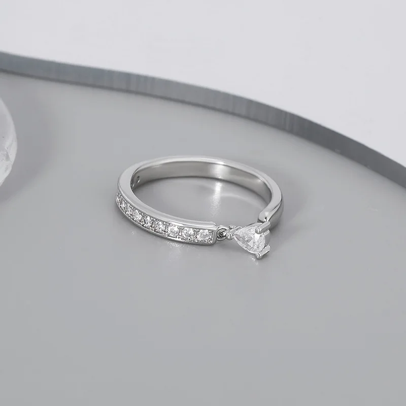 XIYANIKE 여성용 니치 물방울 지르콘 커프 손가락 반지, 소녀 패션, 새로운 쥬얼리, 친구 선물, 파티 웨딩