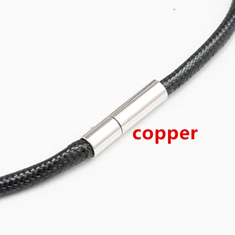 1.5/3mm 45/50/60cm 여성을위한 블랙 가죽 로프 체인 목걸이 DIY 펜던트에 대한 걸쇠 왁스 코드 체인 라인 문자열과 남성 쥬얼리