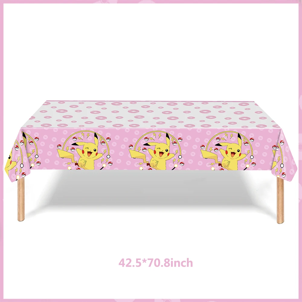 포켓몬 식탁보 생일 파티 장식 베이비 샤워 일회용 식기 피카추 테이블 커버 어린이 파티 용품을 선호합니다