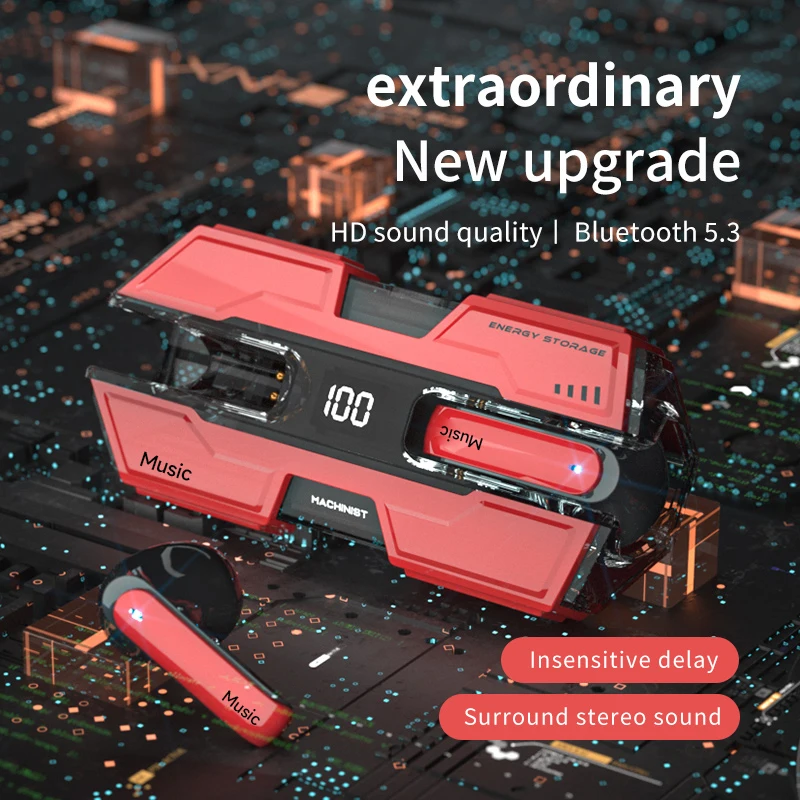 무선 블루투스 이어폰 TWS 터치 헤드셋 범용 게임용 마이크가있는 스포츠 스테레오 게임용 헤드셋