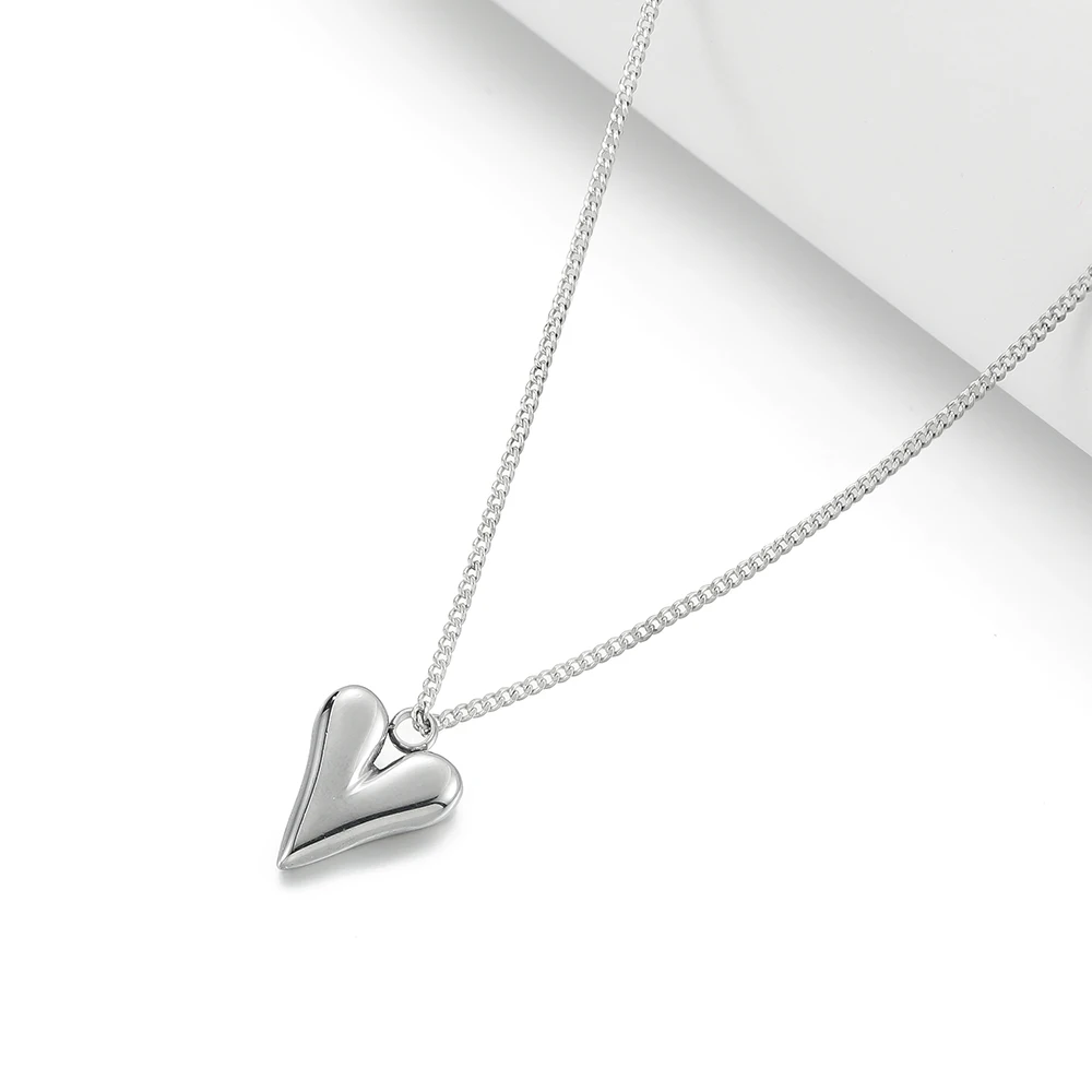 수제 DIY 쥬얼리 목걸이 귀걸이, 스테인리스 스틸 하트 모양 펜던트, 제작 액세서리, 5 개/로트