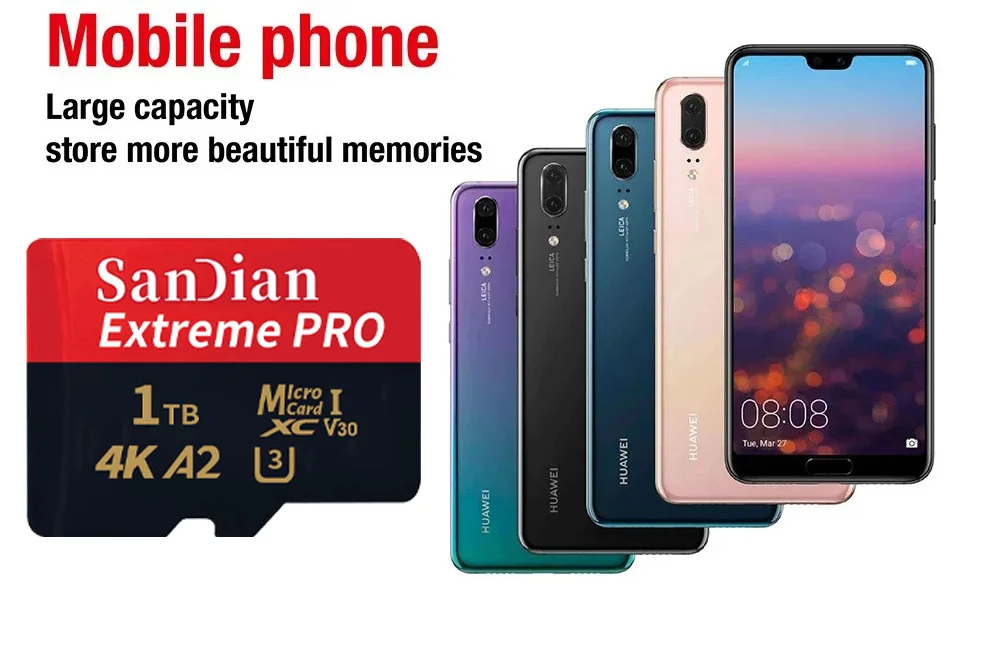 Origina 마이크로 TF SD 카드 128GB 256GB 클래스 10 고속 메모리 카드 U3 4K 512GB TF 플래시 카드 1TB 스마트 폰 카메라 드론 용