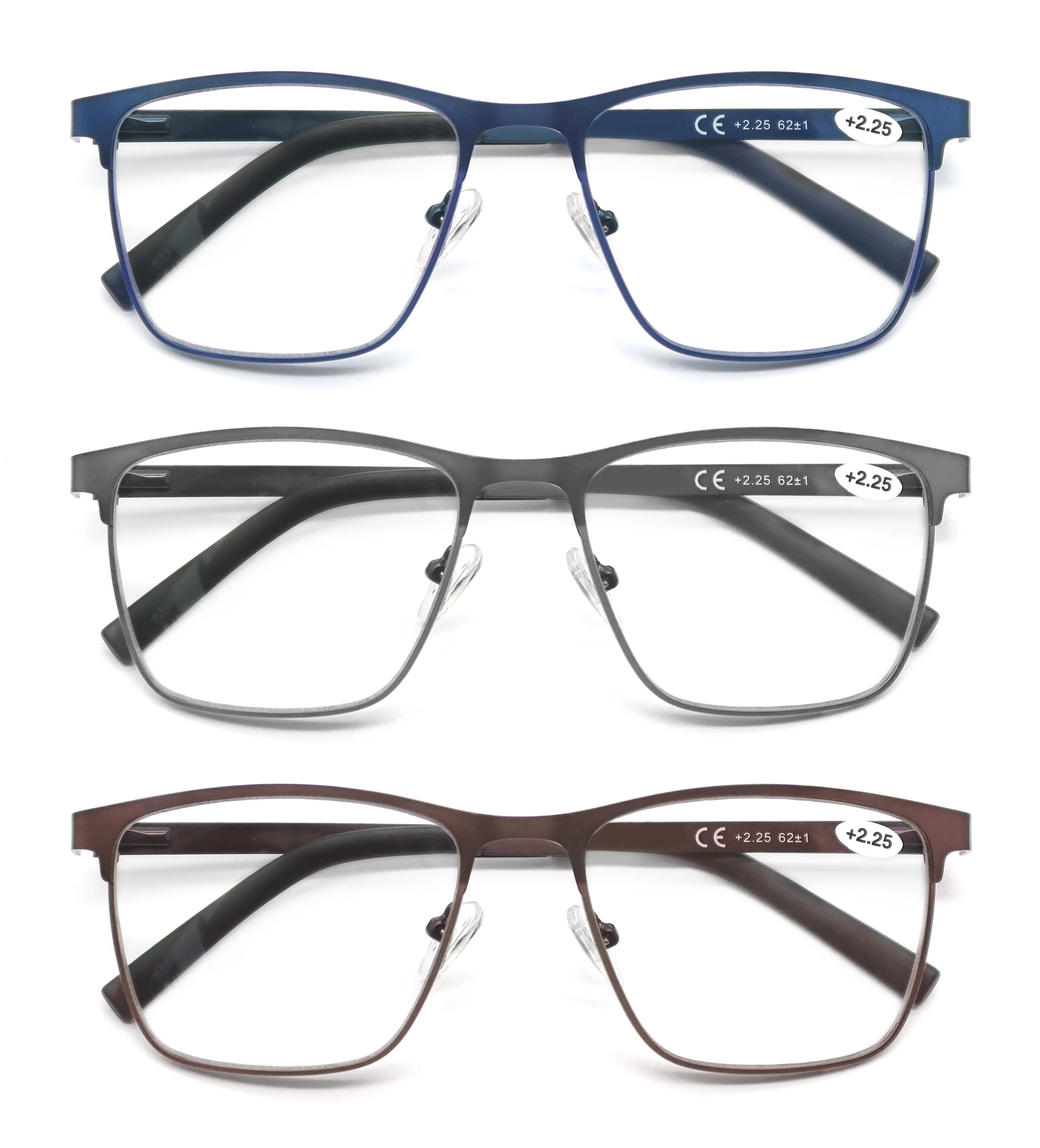 Modfans 남성용 푸른 빛 독서 안경 금속 프레임 잡지 독자 돋보기 노안 렌즈 안경 디옵터 +0.75 ~ 4.0 title=Modfans 남성용 푸른 빛 독서 안경 금속 프레임 잡지 독자 돋보기 노안 렌즈 안경 디옵터 +0.75 ~ 4.0