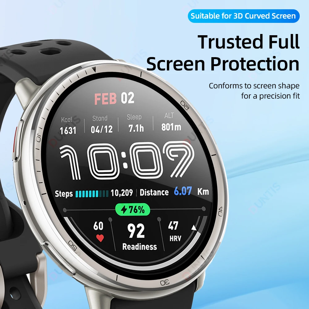 Amazfit Active 2용 화면 보호기 Active 2 Ultra-HD 풀 커버리지 보호 필름 액세서리용 3D 곡선 화면 보호기