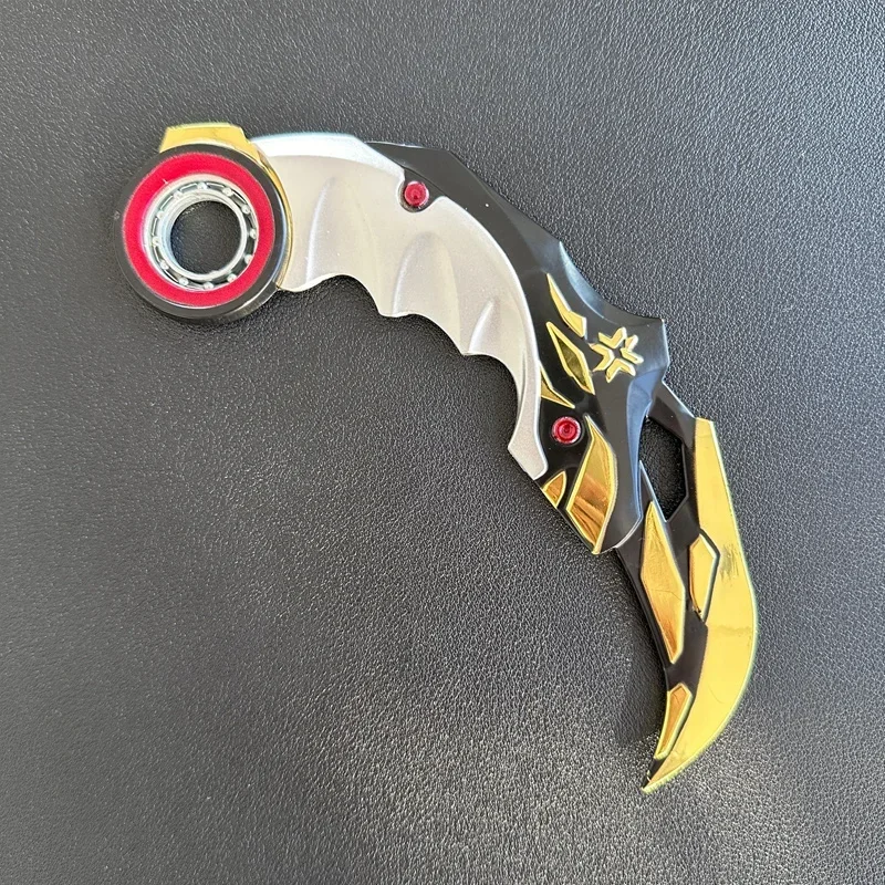 17cm Valorant 챔피언십 2021 Karambit 회전식 모든 금속 게임 Melee Weapon Traning Knife Claw Cosplay Prop Toys 홈 장식