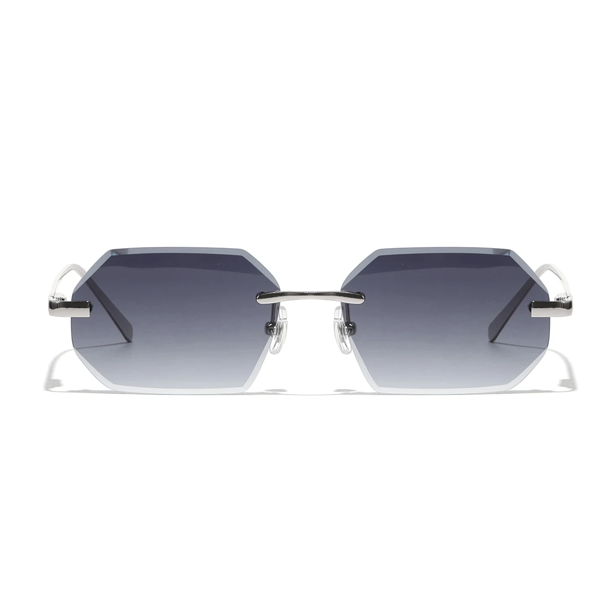 Ruiao 선글라스 남자 브랜드 디자이너 패션 무테 선글라스 음영 다이아몬드 컷 렌즈 숙녀 Frameless Metal Eye Glasses