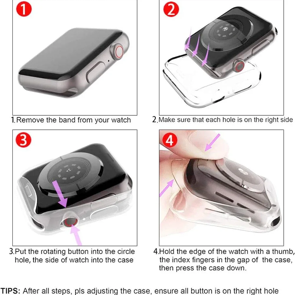 TPU 화면 보호기 케이스 Apple Watch 45mm 41mm 44MM 40MM 42MM 38MM IWatch 9 8 7 SE 6 5 4 3 2 1 용 전체 범프 커버