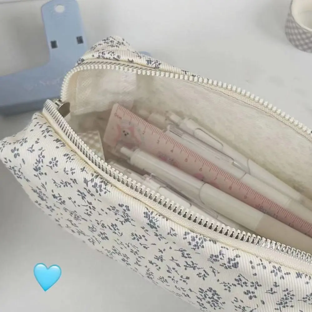 INS 꽃 프린트 펜 가방 대용량 다기능 연필 케이스 편지지 가방 학생