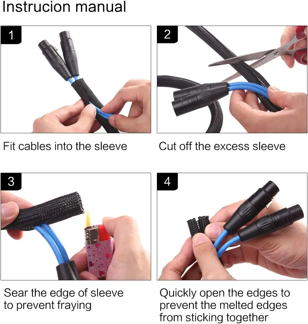 케이블 슬리브 분할 슬리브, USB 케이블 전원 코드, 오디오 비디오 케이블, TV 컴퓨터, 가정용 자동, 코드 보호기