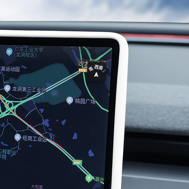 실리콘 스크린 프레임 보호 커버, 테슬라 모델 3 하이랜드 2024 모델 Y 주니퍼 디스플레이 2025 엣지 보호대 액세서리