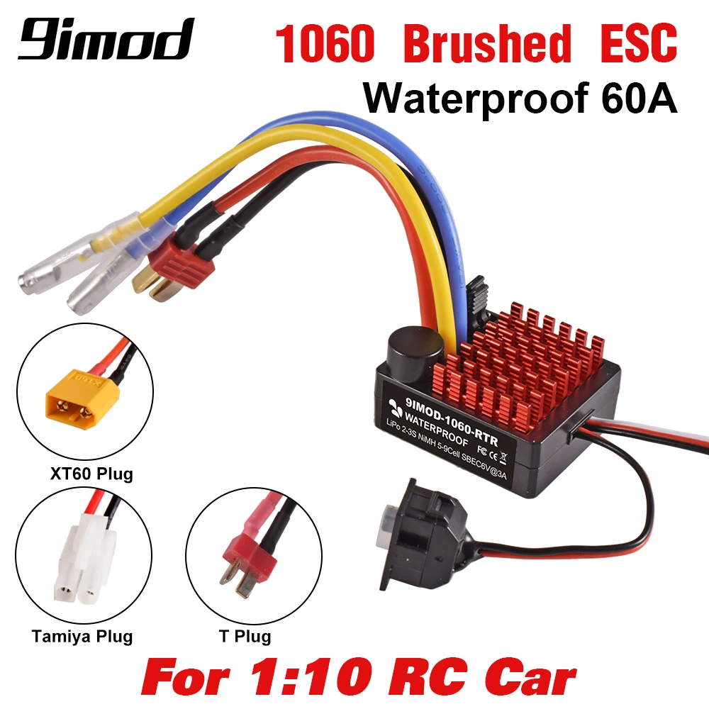 9IMOD 1060 RTR 60A ESC 브러시 전자 속도 컨트롤러 2-3S LiPo 방수 BEC 6V3A 1/10 축 SCX10 TRX4 TRX6 D90 HPI title=9IMOD 1060 RTR 60A ESC 브러시 전자 속도 컨트롤러 2-3S LiPo 방수 BEC 6V3A 1/10 축 SCX10 TRX4 TRX6 D90 HPI 