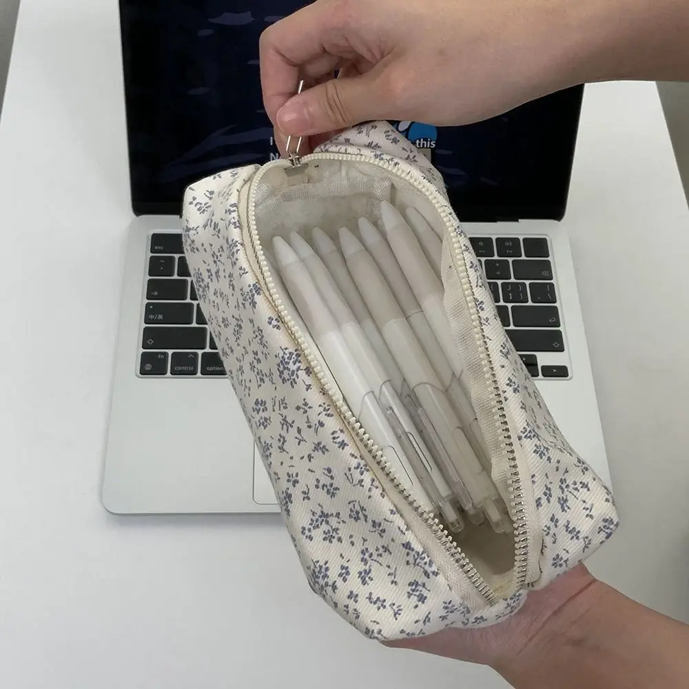 INS 꽃 프린트 펜 가방 대용량 다기능 연필 케이스 편지지 가방 학생