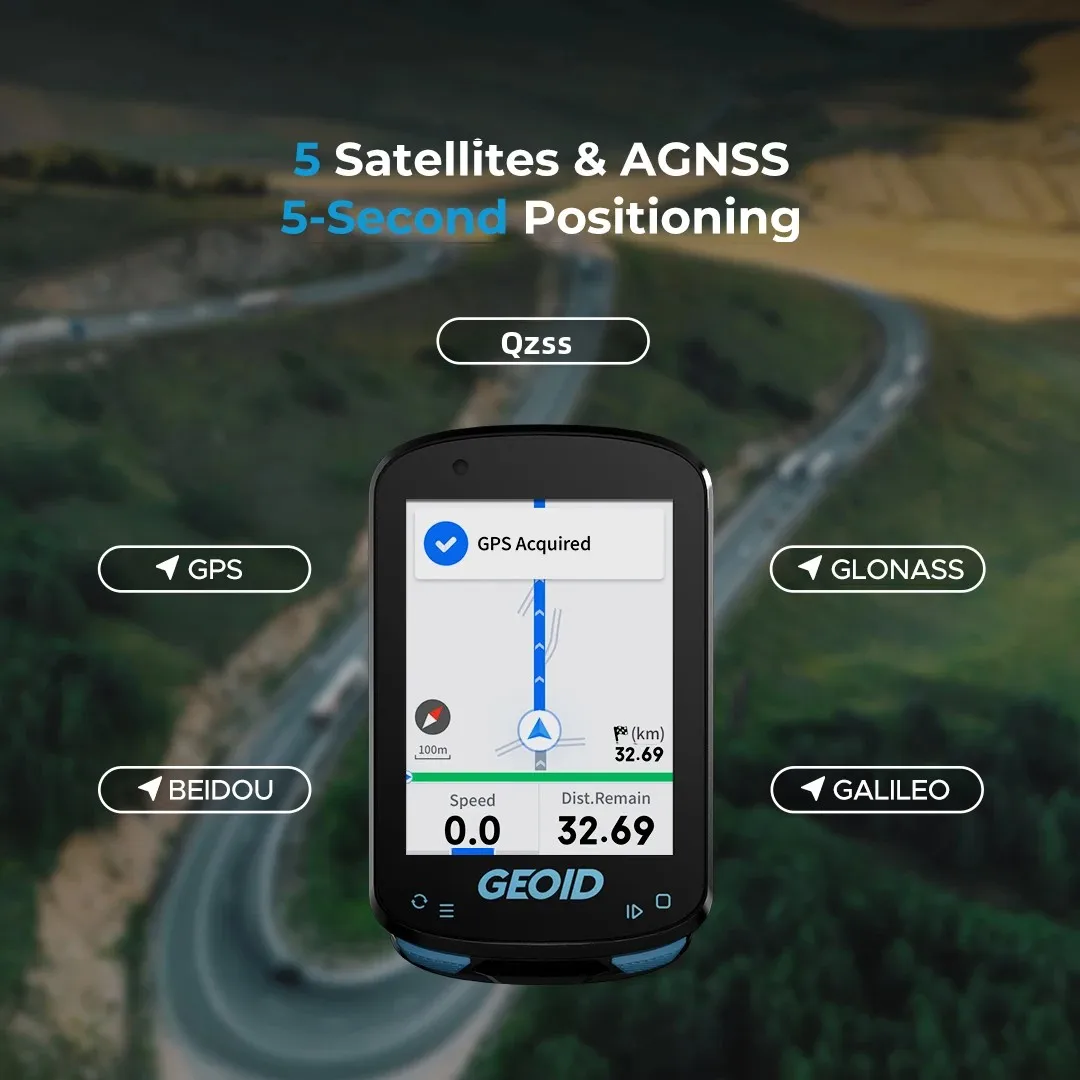 GEOID CC600 자전거 컴퓨터 무선 컬러 스크린 자전거 속도계 ANT + WIFI 사이클링 속도계 IPX7 방수 주행 거리계