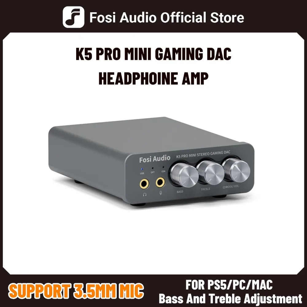 Fosi Audio K5 PRO 게임용 USB DAC(마이크 헤드폰 앰프 포함) PS5 데스크탑 전원 액티브 스피커용 미니 오디오 디코더 title=Fosi Audio K5 PRO 게임용 USB DAC(마이크 헤드폰 앰프 포함) PS5 데스크탑 전원 액티브 스피커용 미니 오디오 디코더 