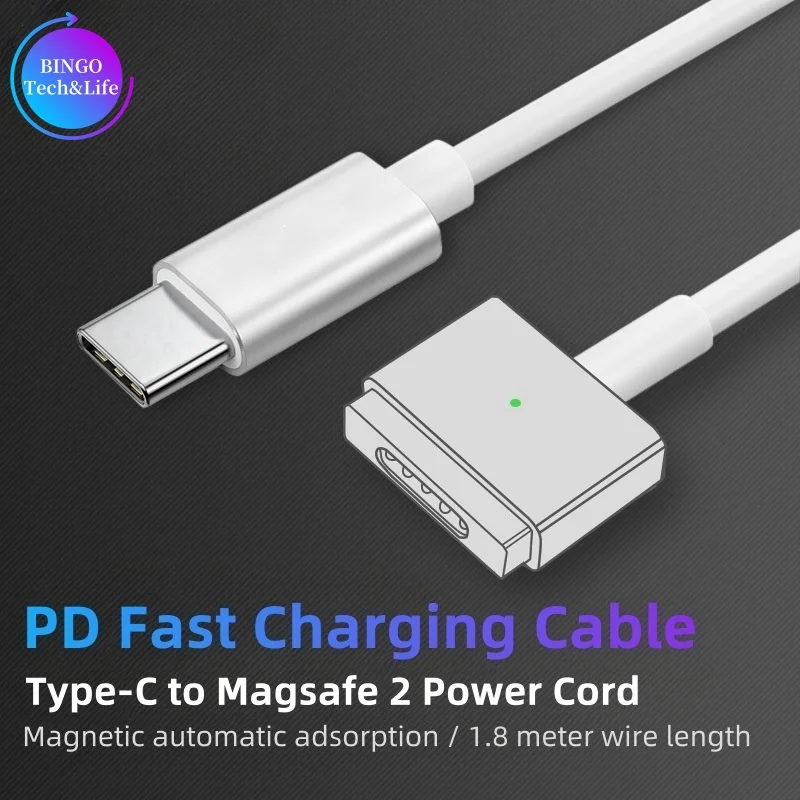 USB-C(Type-C)-Magsafe 1/2 고속 충전 케이블 MacBook Air/Pro 45W 60W 85W A1466 A1502 A1398 시리즈용 자기 L/T 헤드 title=USB-C(Type-C)-Magsafe 1/2 고속 충전 케이블 MacBook Air/Pro 45W 60W 85W A1466 A1502 A1398 시리즈용 자기 L/T 헤드 