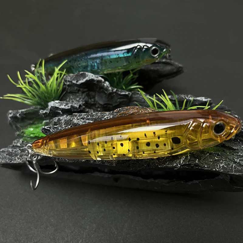 17g 표면 연필 낚시 미끼 송어베이스 탑 워터 Swimbait 장비에 대한 개 부동 Wobbler 레이저 인공 미끼 산책