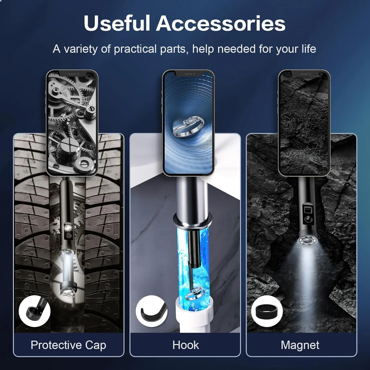 8mm 1080P 내시경 자동차 내시경 검사 장치 카메라 애플 아이폰 IOS 스마트 폰 안드로이드 유형 C 자동차 모바일