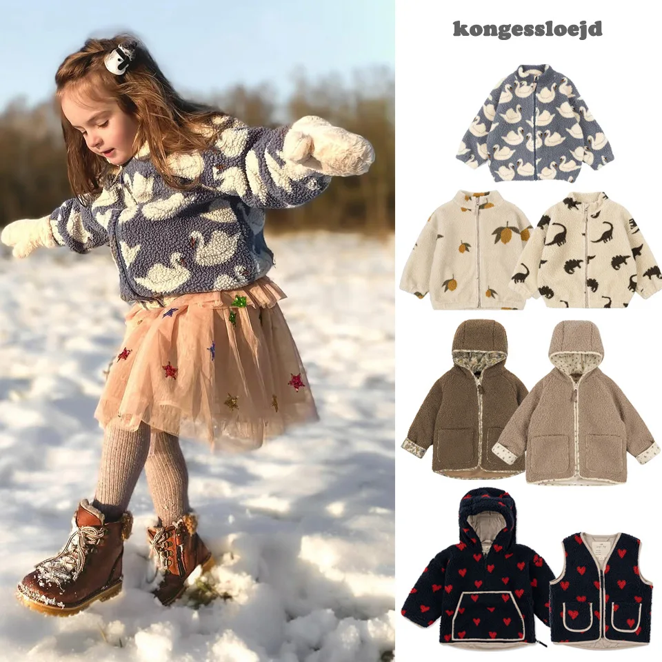 Konges Slojd 겨울 아기 ​​소녀 소년 Lambswool 체리 자켓 아동복 소년 스팽글 만화 겉옷 아동 코트 1-9Yrs title=Konges Slojd 겨울 아기 ​​소녀 소년 Lambswool 체리 자켓 아동복 소년 스팽글 만화 겉옷 아동 코트 1-9Yrs 