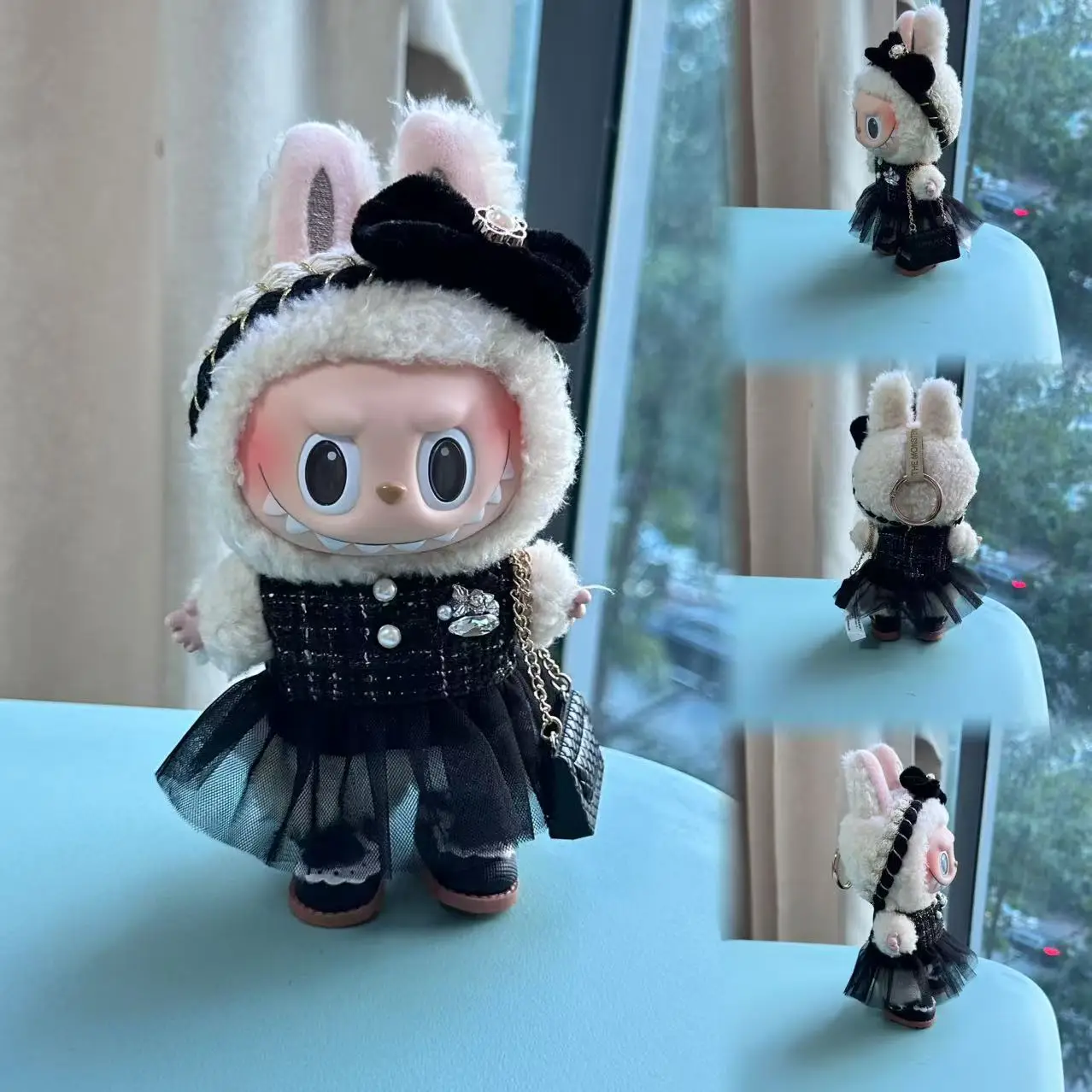 Labubu 용 옷 17cm 몬스터 인형 복장 액세서리 의류 DIY 어린이 선물 검은 동백 드레스 신발 고품질 title=Labubu 용 옷 17cm 몬스터 인형 복장 액세서리 의류 DIY 어린이 선물 검은 동백 드레스 신발 고품질 