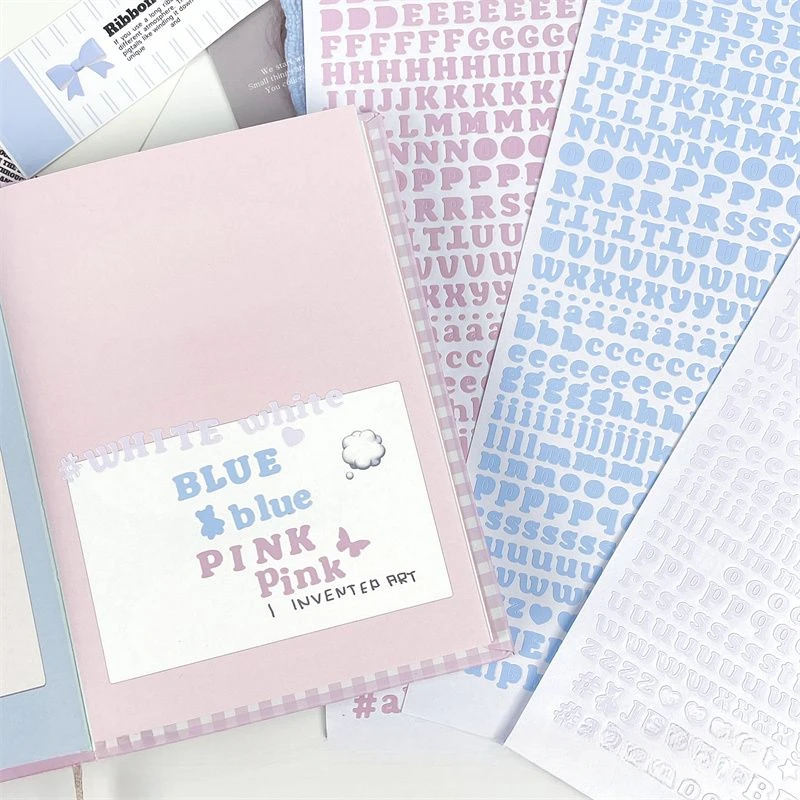 3Pcs 귀여운 컬러 알파벳 문자 스티커 앨범 일기 DIY Scrapbooking 저널 장식 재료 스티커
