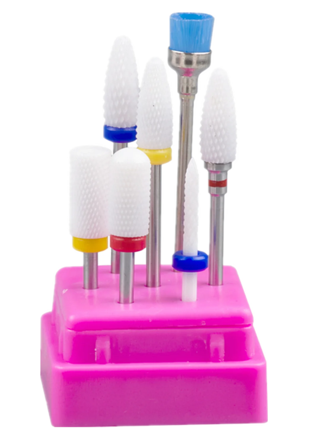 7pcs 네일 아트 텅스텐 강철 밀링 커터 세트 세라믹 네일 드릴 비트 전기 드릴 네일 기계 페디큐어 도구 액세서리