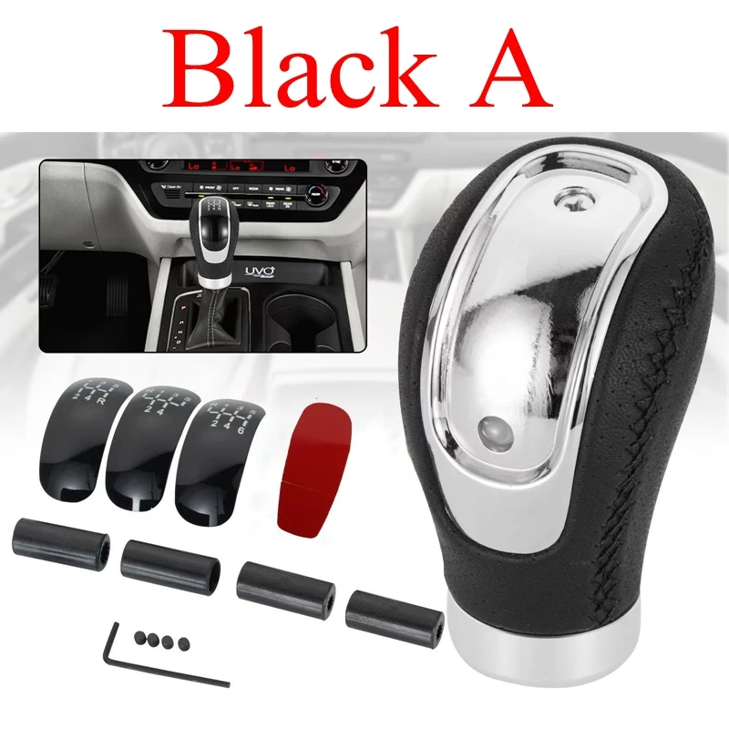 5단 또는 6단 가죽 레드 기어 노브 자동차 기어 변속 노브 시프터 노브 기어 스틱 변속 노브 레버 수동 변속기