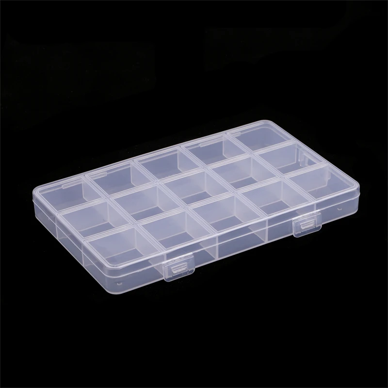 플라스틱 보석 상자 구획 슬롯 정리함, 비즈 컨테이너, 조절식 보석 보관 상자, 직사각형 케이스 디스플레이