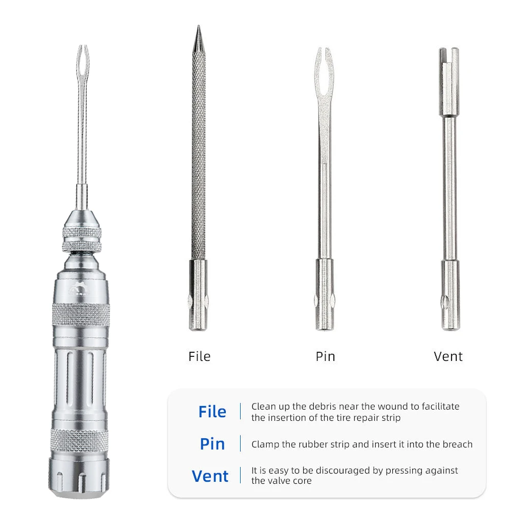 자전거 튜브리스 타이어 수리 키트 타이어 휴대용 긴급 드릴 고무 스트립 타이어 펑크 실란트 수리 키트 자전거 수리 도구