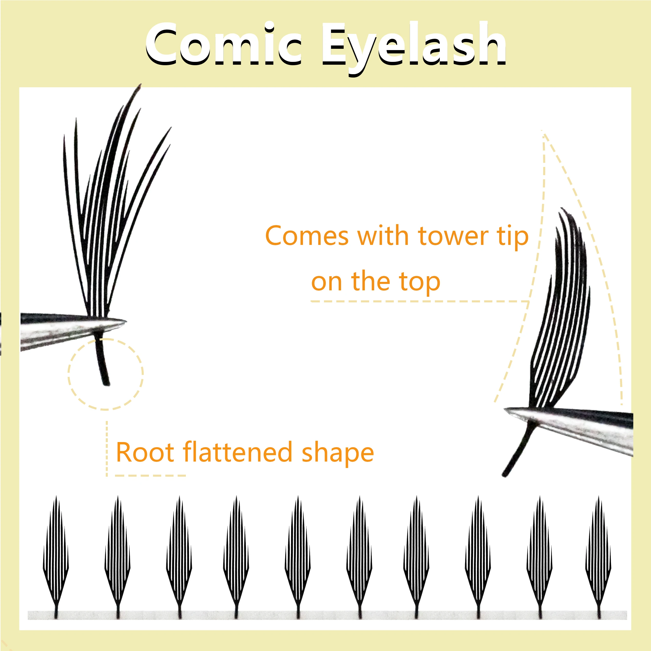 Anime Spire 속눈썹 연장 깃털 모양 C/D 컬 미리 만들어진 팬 타워 속눈썹 부드럽고 가벼운 만화 효과 거짓 속눈썹 메이크업