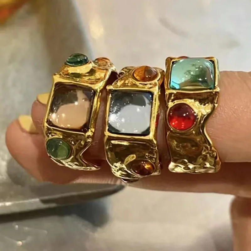 새로운 펑크 조수 개성 복고풍 기하학 중공 상감 보석 반지 세트액체 상태 금속 3 피스 반지 세트 Paty Jewelry title=새로운 펑크 조수 개성 복고풍 기하학 중공 상감 보석 반지 세트액체 상태 금속 3 피스 반지 세트 Paty Jewelry 