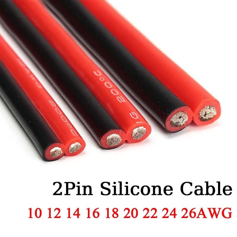 2Pin 실리콘 케이블 10 12 14 16 18 20 22 24 26 AWG 슈퍼 소프트 구리 전선 5m 10m 20m 자동차 배터리 인버터 모터 title=2Pin 실리콘 케이블 10 12 14 16 18 20 22 24 26 AWG 슈퍼 소프트 구리 전선 5m 10m 20m 자동차 배터리 인버터 모터 