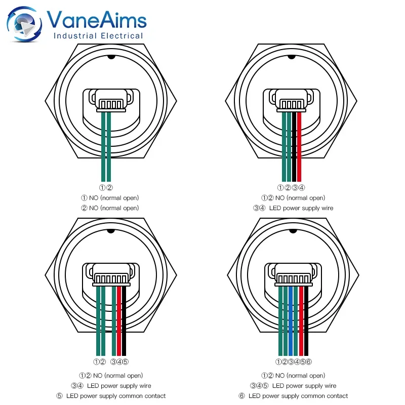 울트라 짧은 푸시 버튼 스위치 방수 19/22/25/30mm 12v 220v led 조명 순간 자체 재설정 고정 없이 배선 버튼