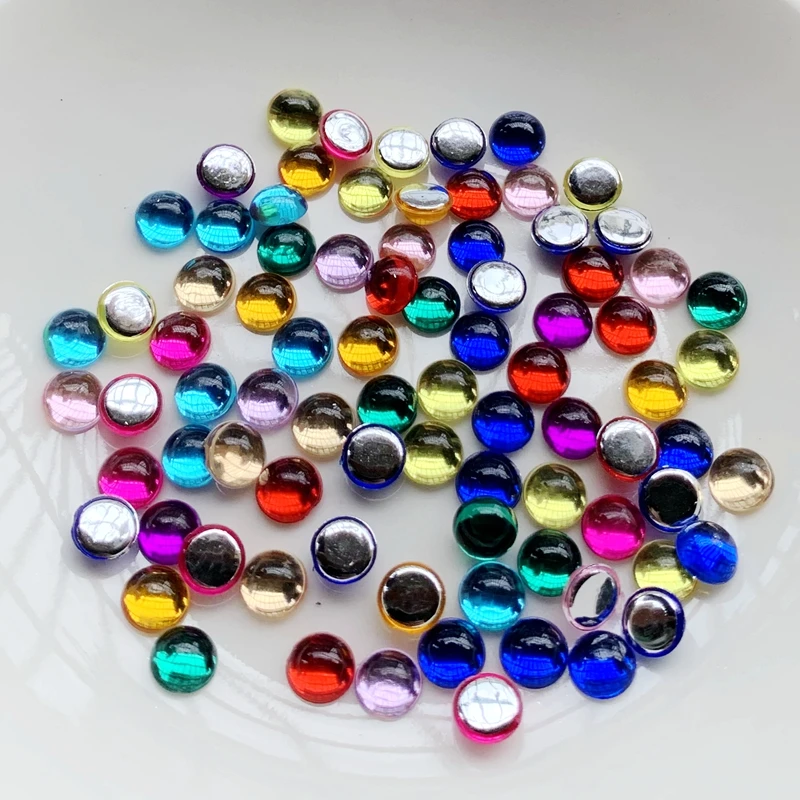 11 가지 색상 4mm & 5mm & 6mm & 8mm & 10mm & 12mm & 14mm & 20mm 아크릴 플랫 백 네일 아트 휴대 전화 장식 보석 액세서리 만들기