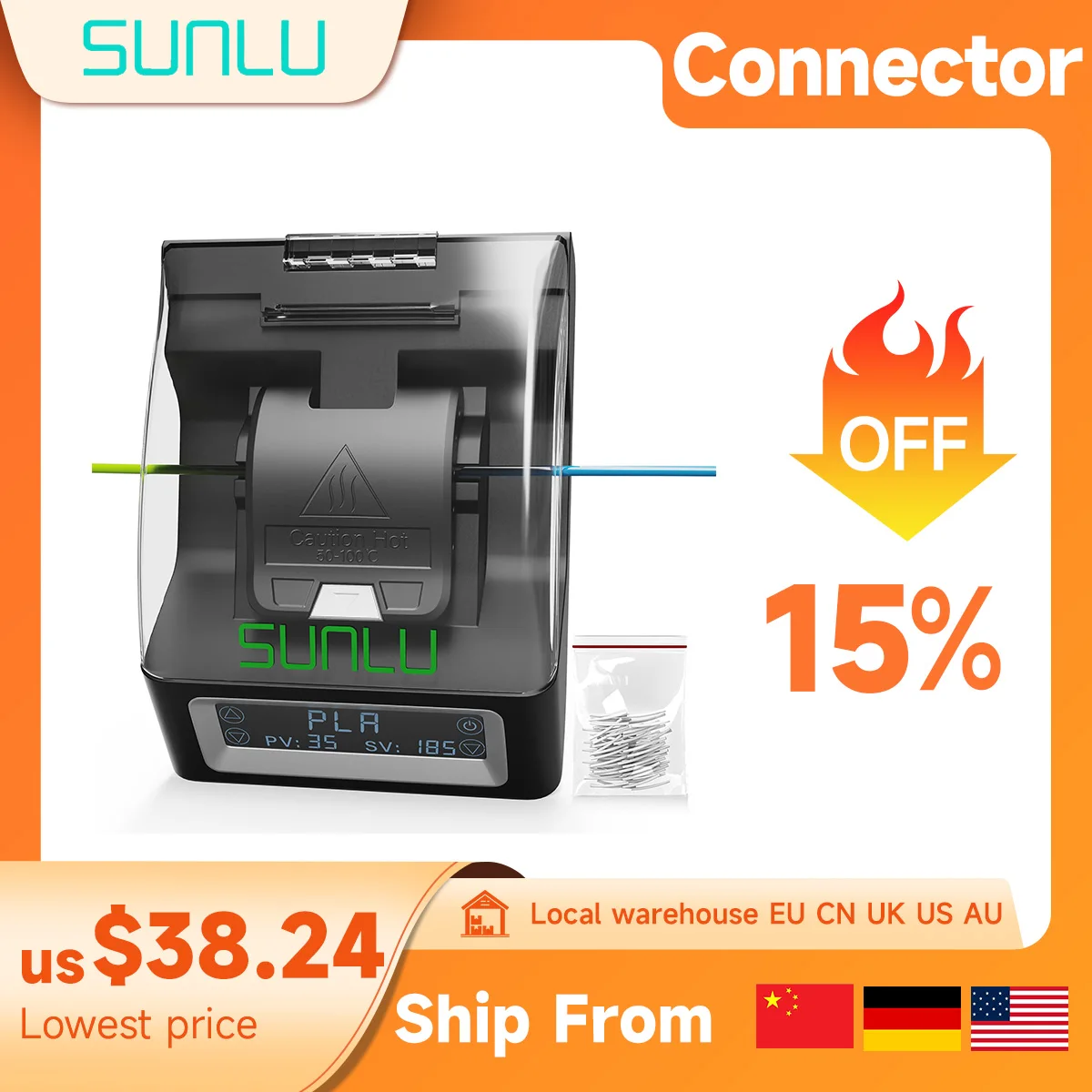 FC01 용 SUNLU 필라멘트 커넥터 PLA PETG ABS TPU 용 1.75mm 필라멘트 간편한 연결 모든 3D 프린터 필라멘트 200Pcs PTFE 슬리브 title=FC01 용 SUNLU 필라멘트 커넥터 PLA PETG ABS TPU 용 1.75mm 필라멘트 간편한 연결 모든 3D 프린터 필라멘트 200Pcs PTFE 슬리브