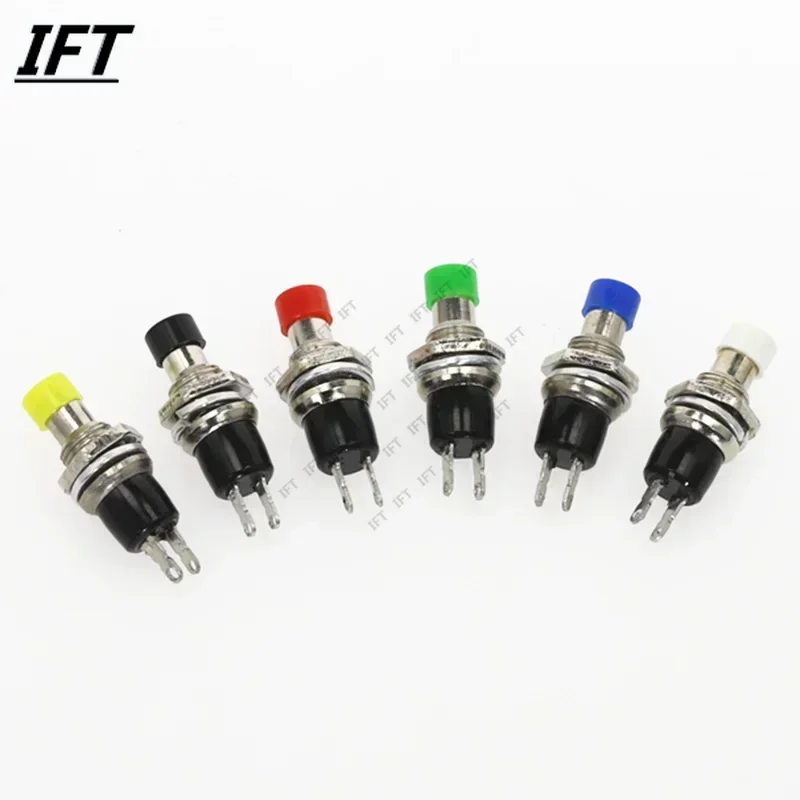 6pcs PBS-110 7MM 순간 푸시 버튼 스위치 재설정 스위치를 누르십시오. 켜기 끄기 푸시 버튼 마이크로 스위치 일반적으로 닫힘 NC 또는 NO