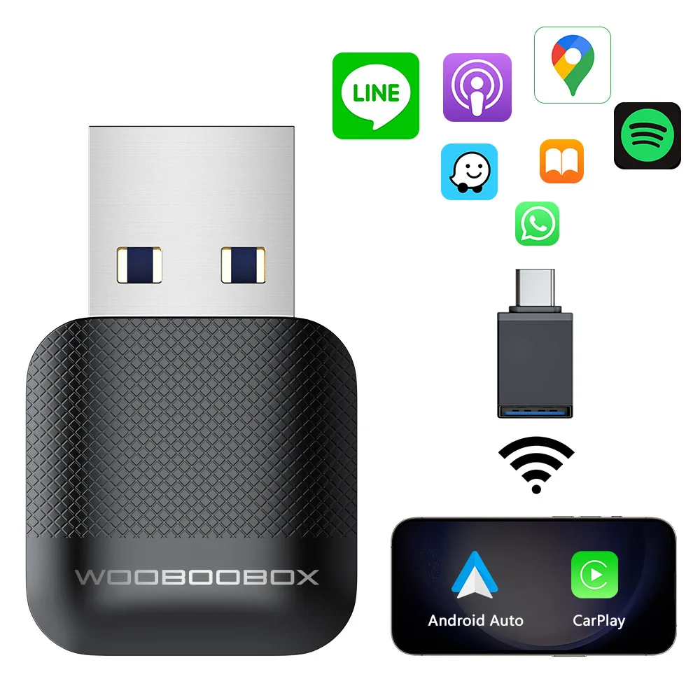 OEM 유선 CarPlay 또는 OEM 유선 안드로이드 자동 플러그 앤 플레이 Bluetooth 스마트 CarPlay용 M10 2in1 무선 CarPlay 어댑터