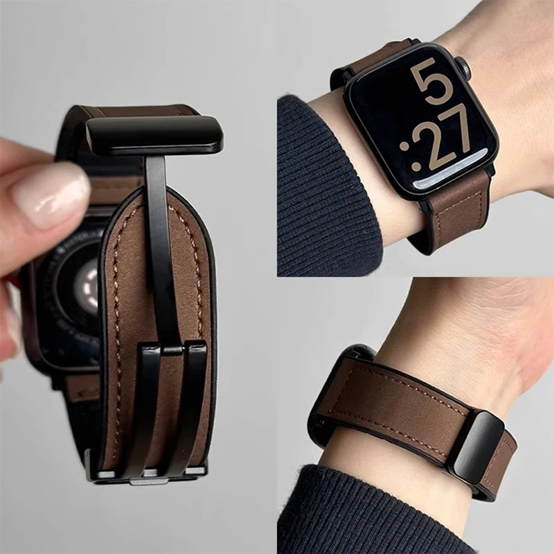 Apple Watch 10 울트라 9 밴드 용 가죽 스트랩 46mm 49mm 42mm 44mm 45mm 40/41mm 팔찌 남성용 실리콘 iWatch 시리즈 9 8 7 SE 6 5 title=Apple Watch 10 울트라 9 밴드 용 가죽 스트랩 46mm 49mm 42mm 44mm 45mm 40/41mm 팔찌 남성용 실리콘 iWatch 시리즈 9 8 7 SE 6 5 