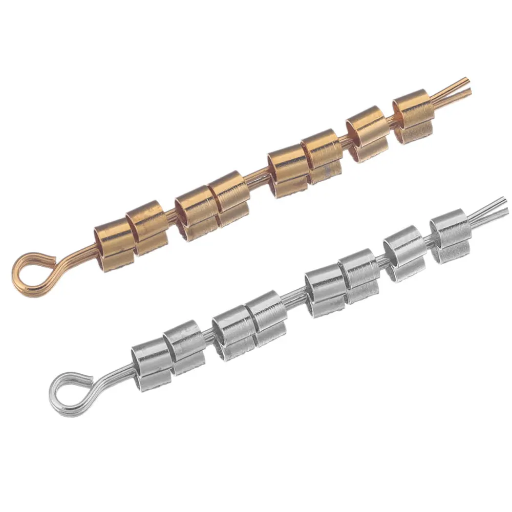 200pcs 직경 1.5 2 2.5mm 스테인레스 스틸 골드 튜브 스토퍼 스페이서 비드 크림프 엔드 비즈 보석 만들기 용품 도매