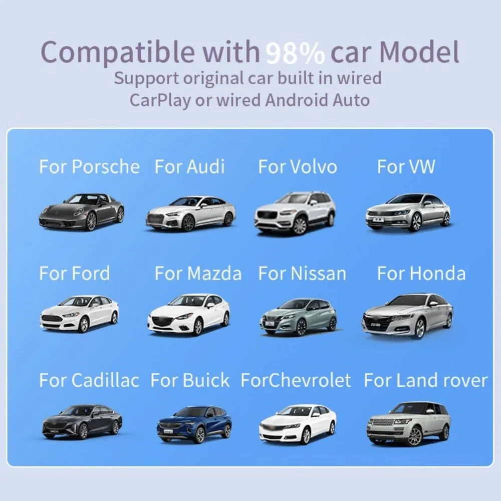 OEM 유선 CarPlay 또는 OEM 유선 안드로이드 자동 플러그 앤 플레이 Bluetooth 스마트 CarPlay용 M10 2in1 무선 CarPlay 어댑터