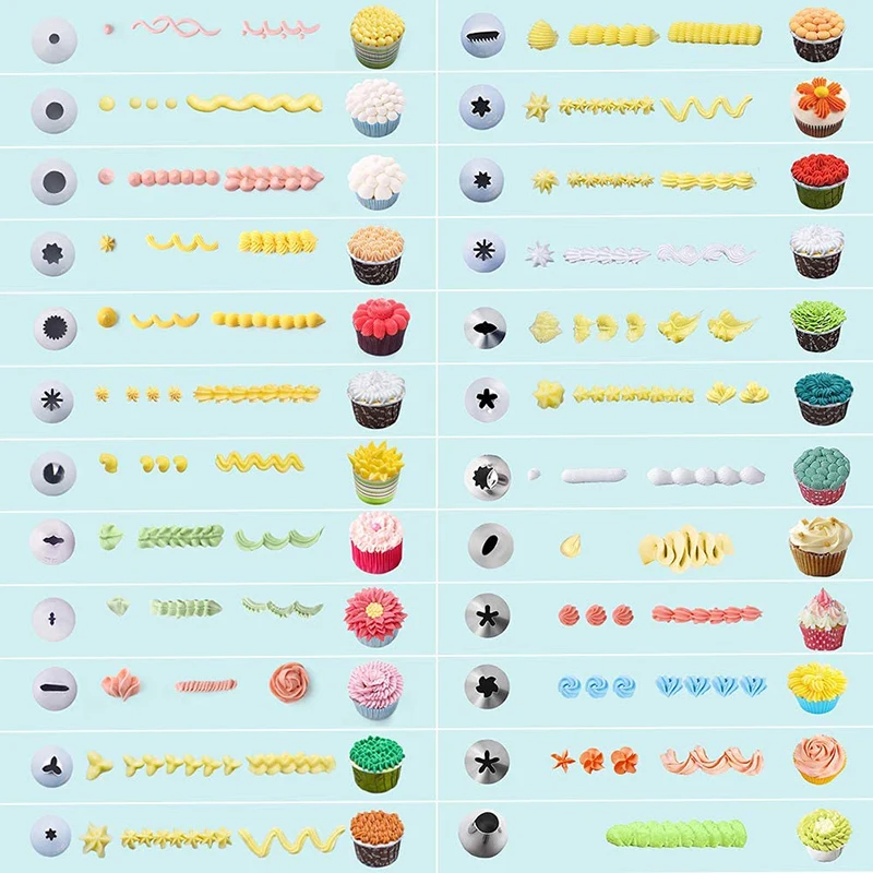 과자 용 과자 소켓 케이크 노즐 전문 세트 아이싱 크림 파이프 팁 쿠키 컵케익 케이크 장식 도구